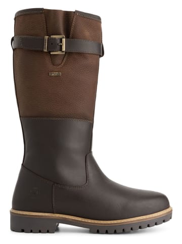 TRAVELIN' Skórzane kozaki "Hyllestad" w kolorze brązowym