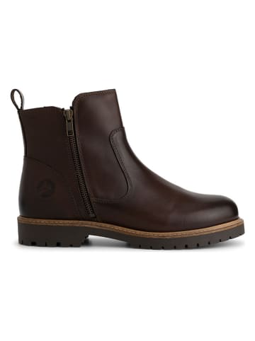 TRAVELIN' Leder-Ankle-Boots "Karup" in Braun