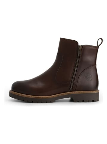 TRAVELIN' Leder-Ankle-Boots "Karup" in Braun