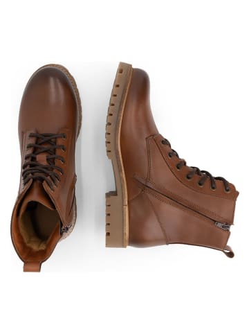 TRAVELIN' Leder-Boots in Hellbraun