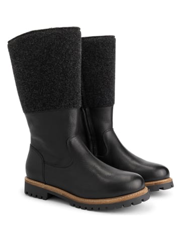 TRAVELIN' Skórzane kozaki "Lagen" w kolorze czarnym