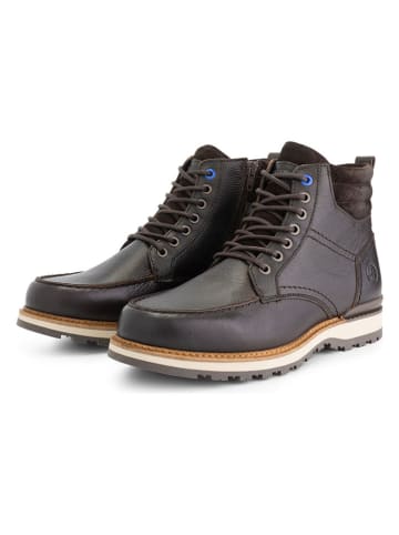 TRAVELIN' Leren veterschoenen bruin