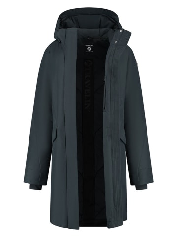 TRAVELIN' Wintermantel in Anthrazit/ Schwarz