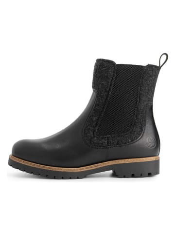 TRAVELIN' Leren chelseaboots zwart