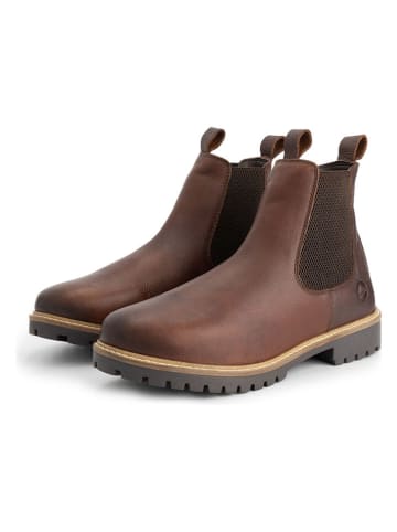 TRAVELIN' Leder-Chelsea-Boots in Braun