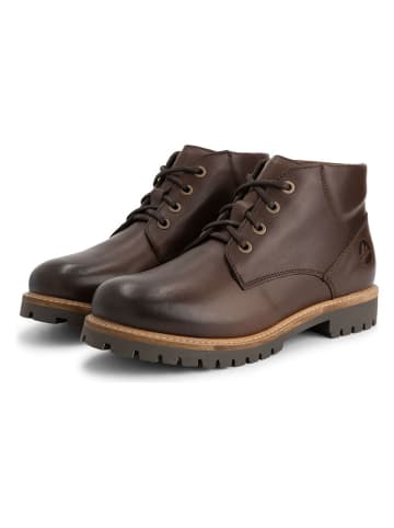 TRAVELIN' Leren veterschoenen bruin