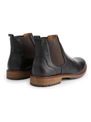 TRAVELIN' Leren chelseaboots zwart