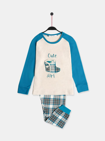 admas Pyjama blauw/beige