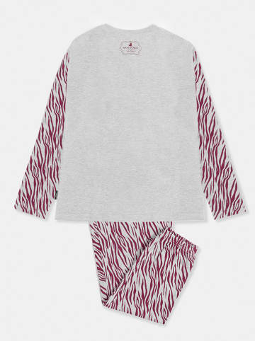 admas Pyjama lichtgrijs/paars