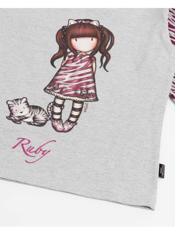 admas Pyjama lichtgrijs/paars