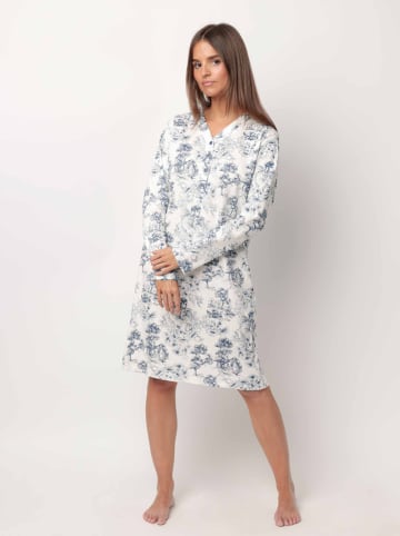 admas Nachthemd "Tapeta Toile De Jouy" wit/blauw