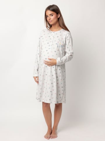 Disney Ciążowa koszula nocna w kolorze jasnoszaro-białym