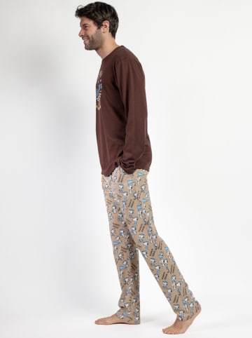 Peanuts Pyjama "Peanuts" bruin/lichtbruin