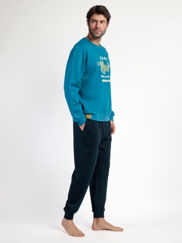 Lois Pyjama "Snow" blauw/donkerblauw