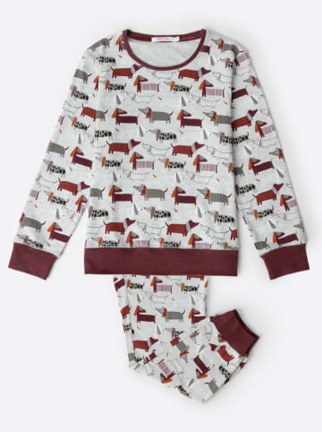admas Pyjama "Admas" grijs/Bprdeaux