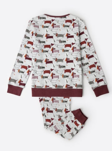 admas Pyjama "Admas" grijs/Bprdeaux