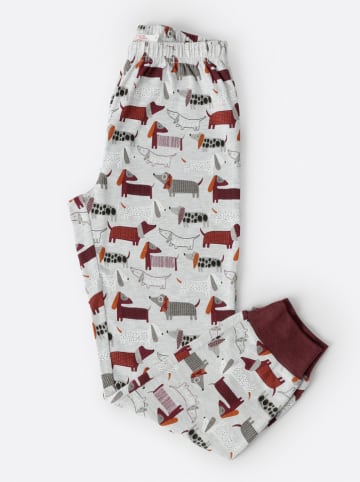 admas Pyjama "Admas" grijs/Bprdeaux