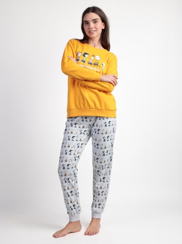Peanuts Pyjama "Peanuts" geel/lichtgrijs