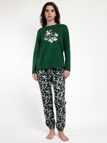 admas Pyjama "Wild Nature" donkergroen