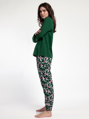 admas Pyjama "Wild Nature" donkergroen