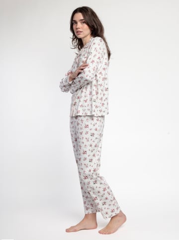 admas Pyjama "Dots & Flowers" wit/roze