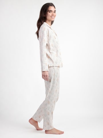 admas Pyjama "Enjoy Every Moment" zandkleurig