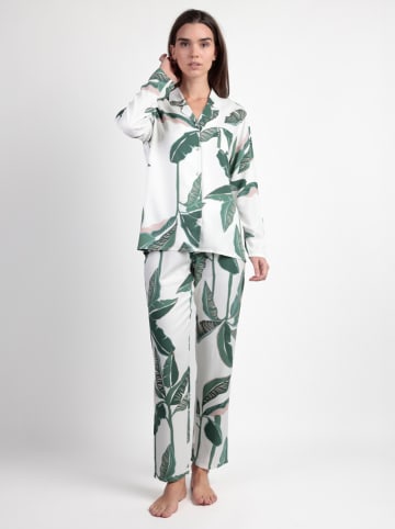 admas Piżama "Luxury" w kolorze biało-zielonym
