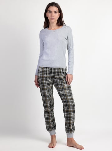 admas Pyjama "Never Give Up" lichtgrijs/zwart