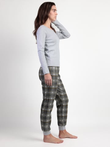 admas Pyjama "Never Give Up" lichtgrijs/zwart