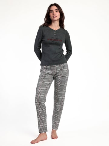 admas Pyjama "Houndstooth" in Schwarz