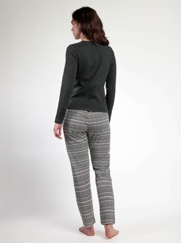 admas Piżama "Houndstooth" w kolorze czarnym