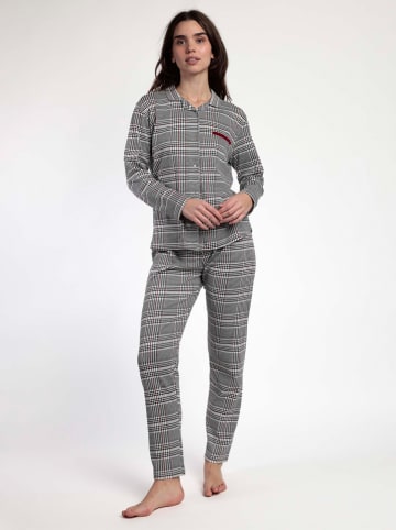 admas Pyjama "Houndstooth" zwart