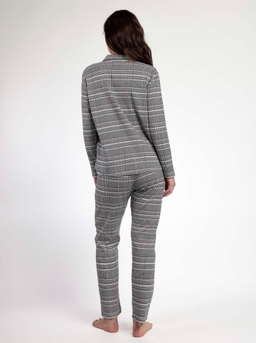 admas Piżama "Houndstooth" w kolorze czarnym