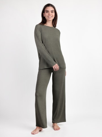 admas Pyjama "Canalé" donkergroen