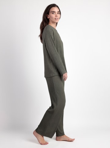 admas Pyjama "Canalé" donkergroen