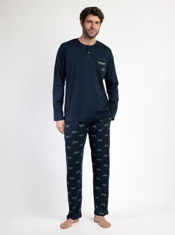 admas Pyjama "Old school" donkerblauw