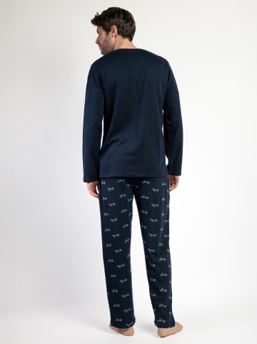 admas Pyjama "Old school" donkerblauw