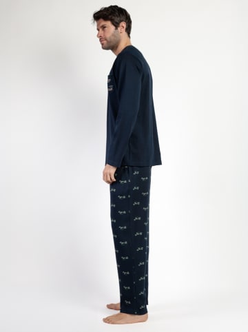 admas Pyjama "Old school" donkerblauw