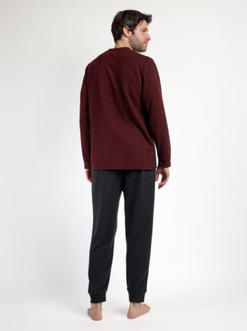 admas Pyjama "Magnific" bordeaux/zwart