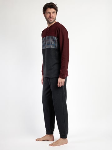 admas Pyjama "Magnific" bordeaux/zwart