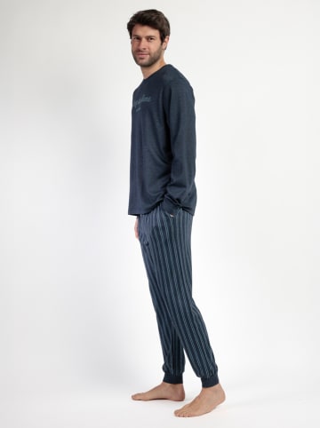 admas Pyjama "Stay at home" donkerblauw