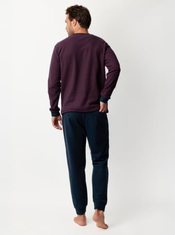 admas Pyjama "Magnific" bordeaux/donkerblauw