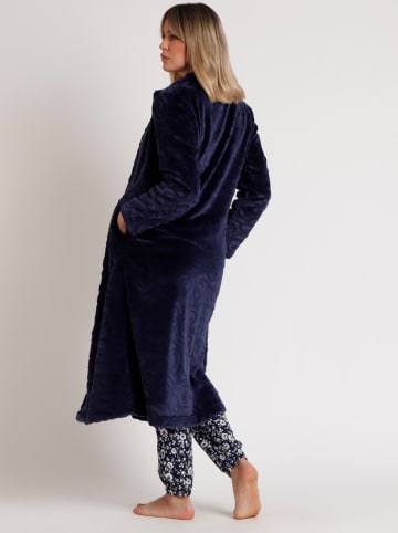 admas Fleece mantel "Admas garden" donkerblauw