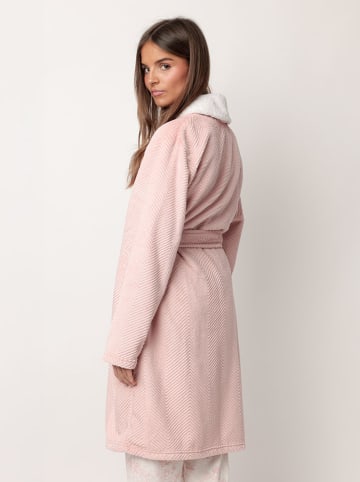 admas Badjas wit/lichtroze