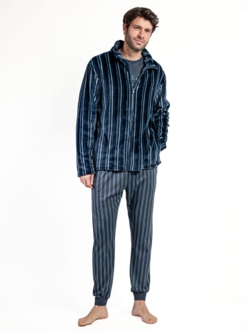 admas Fleece vest "Stay at home" donkerblauw