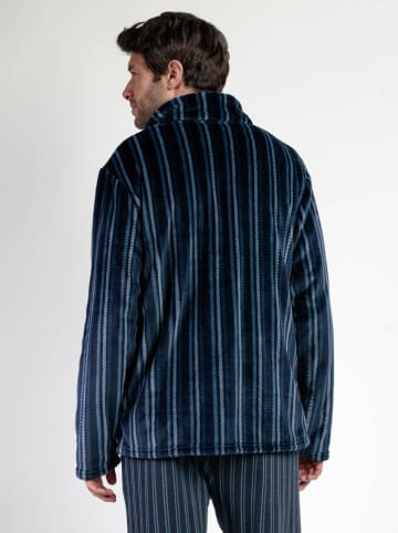 admas Fleece vest "Stay at home" donkerblauw