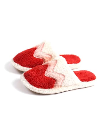 admas Hausschuhe in Rot/ Rosa