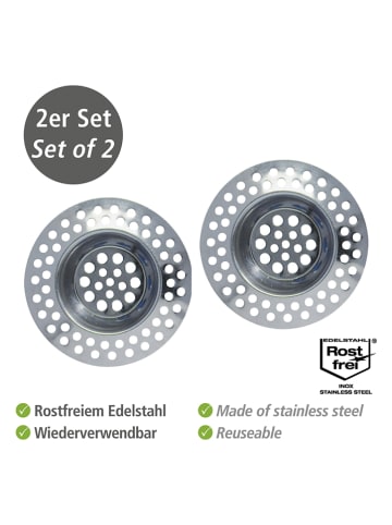 Wenko Sitka (2 szt.) w kolorze srebrnym do odpływu - Ø 7 cm