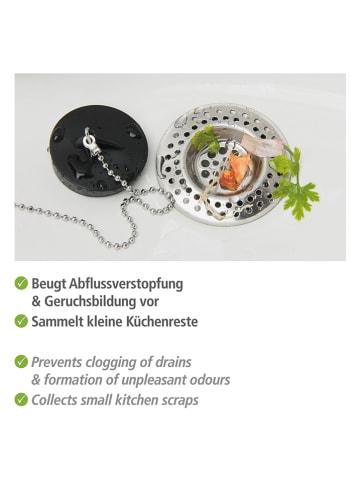 Wenko 2er-Set: Abfluss-Siebe in Silber - Ø 7 cm