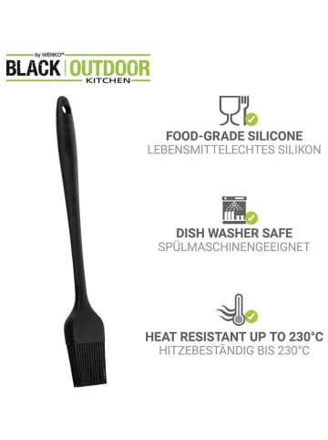 Wenko Silikonowe pędzle (2 szt.) "Pini" w kolorze czarnym - dł. 21 cm